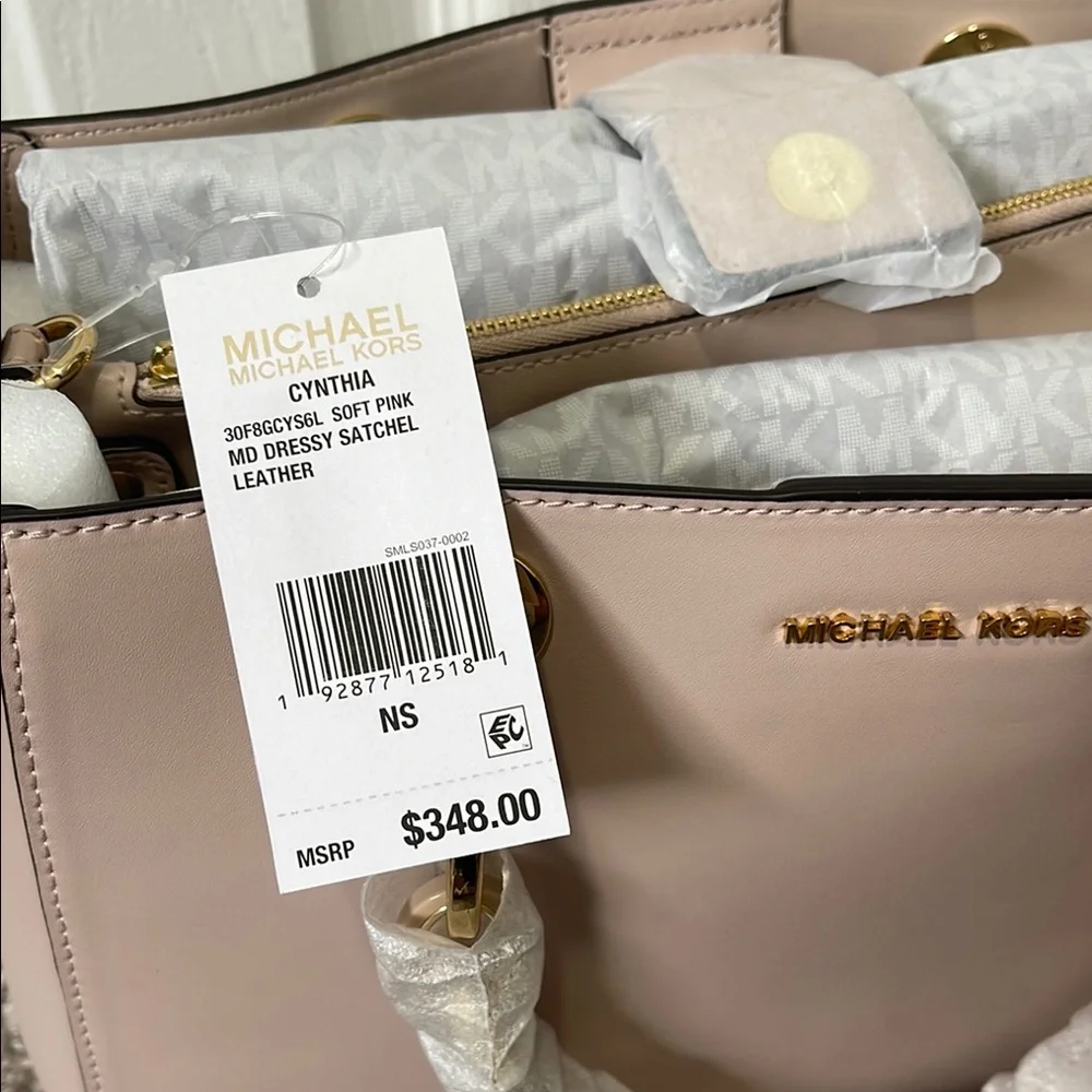 NWT Michael Kors Pink Bag with Gold Accents - Picture 2 of 8